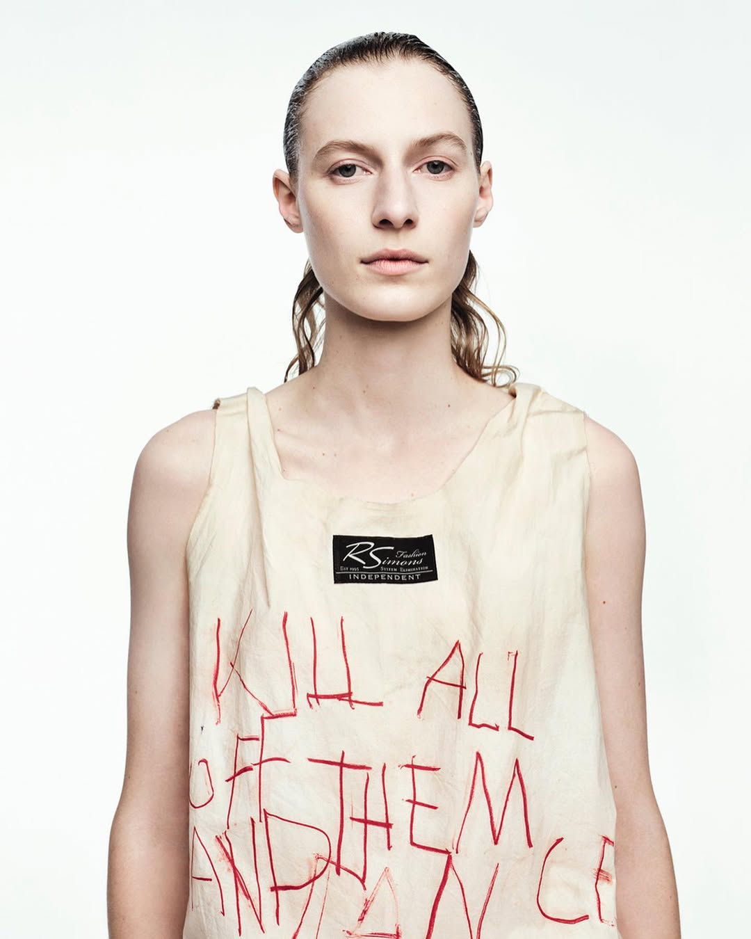 @juliaobis wearing RAF SIMONS’ final collection in the Spring/Summer 2023 issue of @anothermagazine Photography by @willyvanderperre Styling by #OlivierRizzo #RafSimons in conversation with @susann