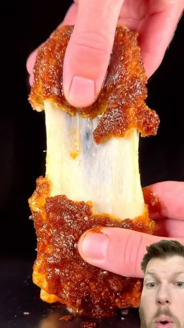#Cheese Stick Reel by @just.relax.now.001 - Fried Cheese Bar ๐ง#glaze #crispy #stretch #crunchy #cheesestick #mozzarella