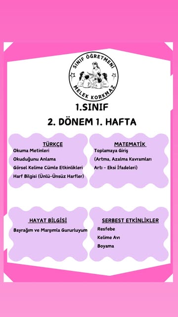 #2sınıfetkinlikleri Reel by @melekogretmen92 - 1. Sınıf 2. Dönem 1. Hafta Etkinlikleri✏️
Tamamını profilimdeki eduhol hesabımdan indirebilirsiniz🌸
#türkçeetkinlikleri #matematiketkinlikleri #hayat