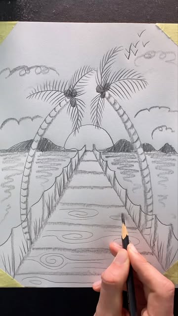 #Landscape Scenery Sketch Reel by @fredziownik_art - Easy Way To Draw Beautiful Landscape #howtodraw #drawingtutorial #asmr #simpledrawing