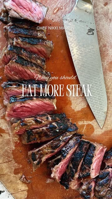 #Eatmeat Reel by @itsnikkimartin (verified account) - 🥩 EAT MORE STEAK ! Grass fed, grass finished red meat is of the most nutrient dense foods you can eat. But prioritizing protein is your key to succes