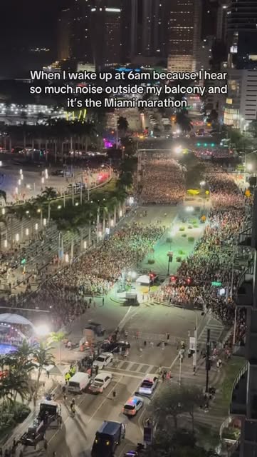 #Miami Marathon Reel by @onlyinfloridaa (verified account) - Over 18,000 people participated in the Miami Marathon on Sunday and the first guy to cross the finish line shattered records, clocking in around 2 hou