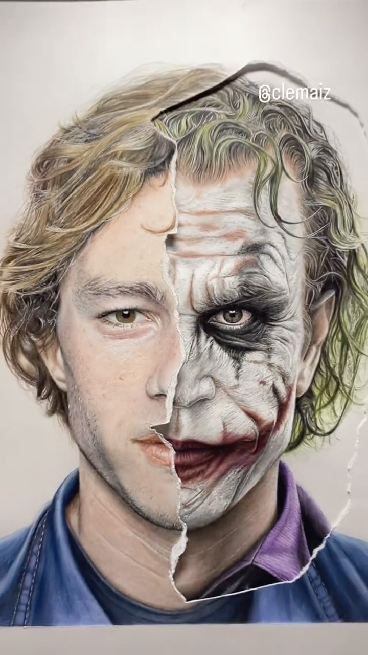This drawing was asked a lot, I had to choose between all the actors who played the Joker and Heath Ledger is the best in my opinion. #art #drawing #joker Tell me who I should draw next here or in t