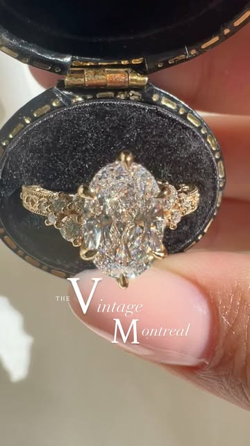 #Unique Engagement Ring Reel by @thebijoulab (verified account) - Sprinkled diamond baby's breath create a blooming bouquet around the latticework petal prongs on our Vintage Montreal design. Romantic floral filigree
