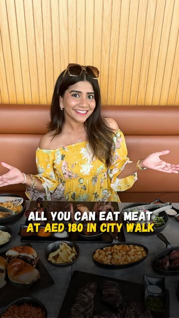 #Eatmeat Reel by @curlytalesme (verified account) - #CTExplores : 🚨🚨GIVEAWAY ALERT!! 🚨🚨 1 lucky winner gets to feast on this amazing "ALL YOU CAN EAT MEAT" Offer at @thepit.ae with their +1's🍗😍🥩