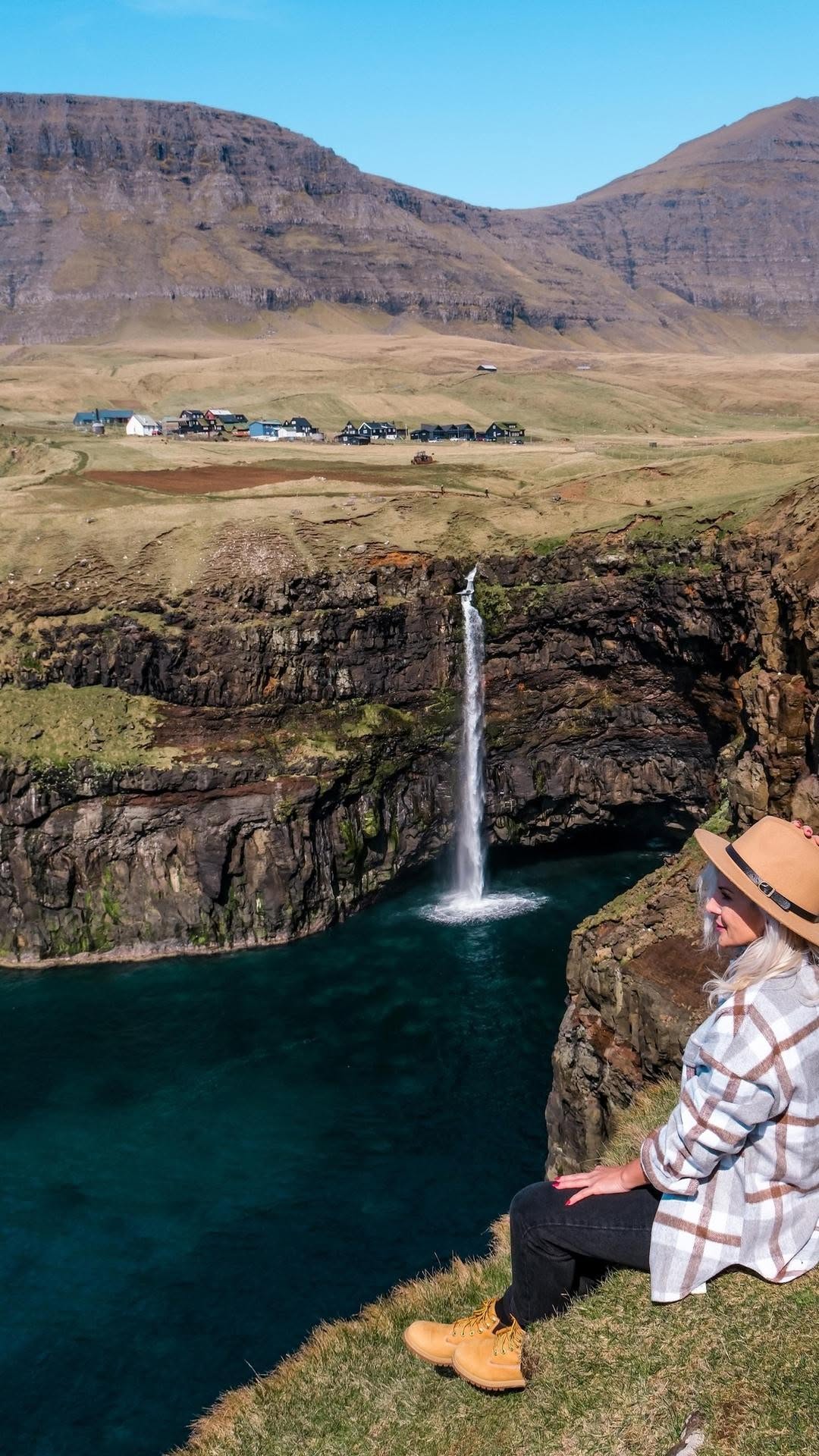 One of the most impressive locations in the Faroe Islands! πMΓΊlafossur Waterfall #mulafossur #gasadalur #mulafossurwaterfall #faroeislands #faroe #speechlessplaces #beautifuldestinations #visitfar