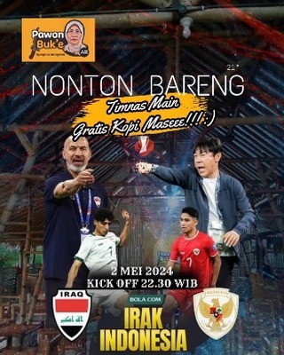 Timnas main pokok kudu enek sing di gratis jare Buk'e Cah. ;). Yang teliti ya bacanya ;) . . #timnasu23 #madiun #madiunhits #madiunngopi, #angkringanmadiun #angkringanpawonbuke