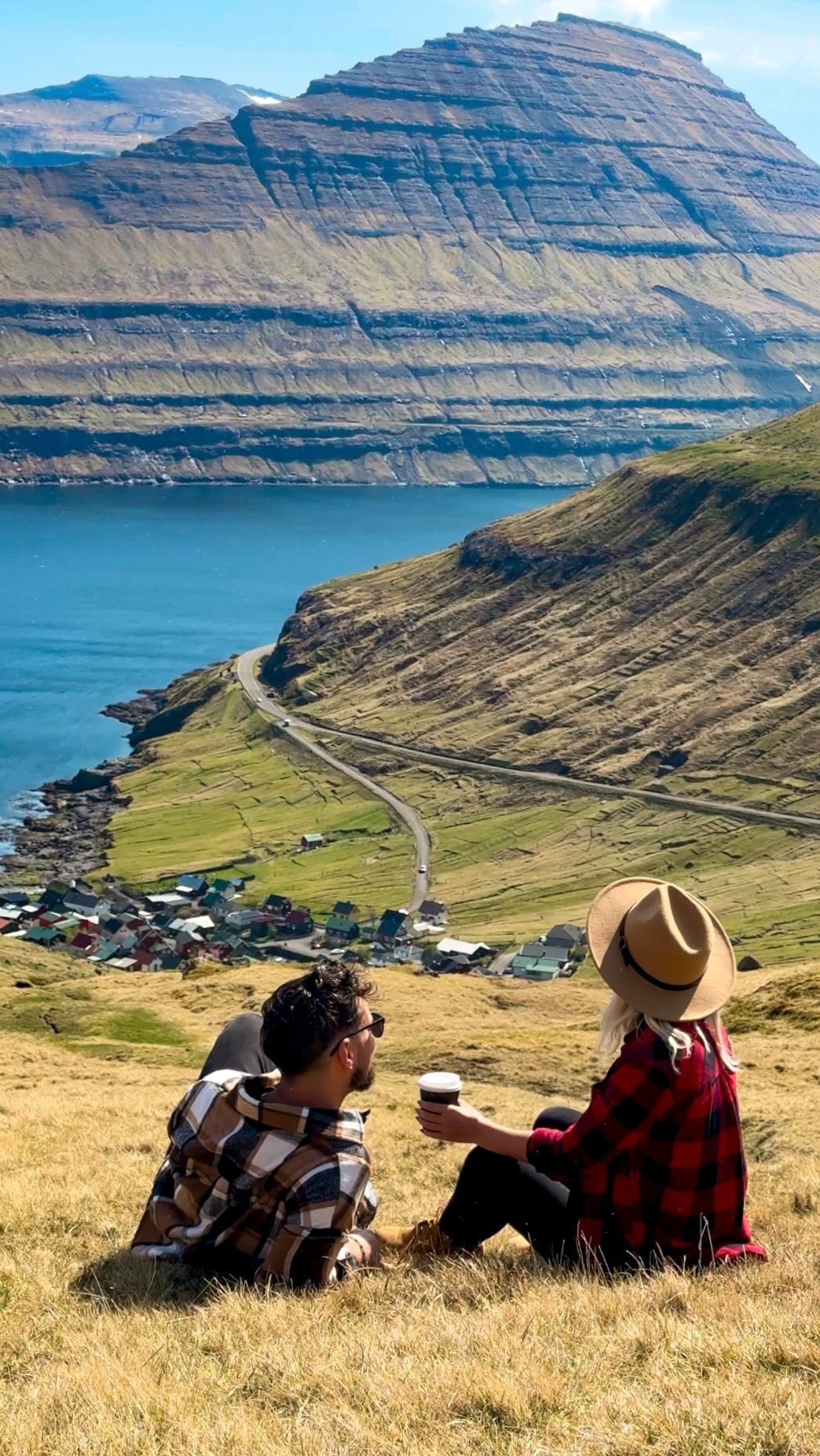 Enjoying a perfect sunny day in the Faroe Islands! #faroeislands #faroe #speechlessplaces #beautifuldestinations #inspiringwanderers #traveltogether #visitfaroeislands #travelcouple #couplesgoals #b