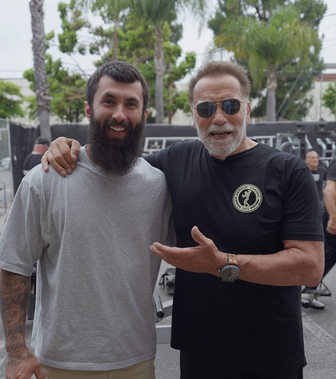 Incredible day with the legend @schwarzenegger Thanks for this day, advice and motivation for millions of people and myself! Grateful for this life I have been blessed with and the amazing people I ge
