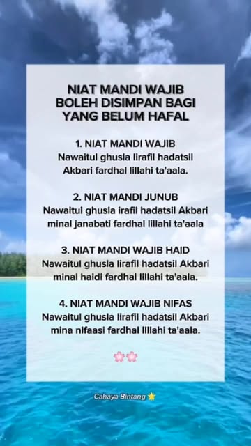 #Doa Niat Mandi Ramadhan Reel by @yulifilzah.a21 - Niat mandi wajib , bagi yg belum hafal boleh nih ..
#doa #mandiwajib #niat #wajib #motivasi #kehidupan #pengetahuan #Fyp
