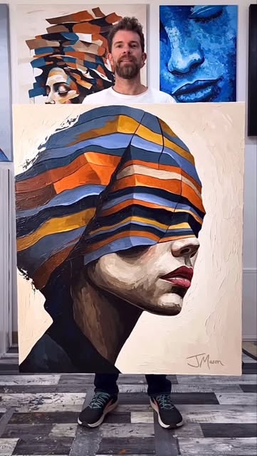 #Abstractportrait Reel by @the.best.face.art (verified account) - "Ancestral Strata" - 120x100cm, Abstract Portrait on Canvas from the Series 'Layers of Time' ⏳ Original Painting by @jack_mason_art
#painting #portr
