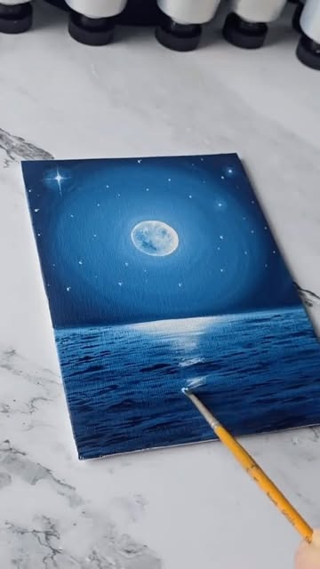 #Sky Badal Painting Reel by @thepainted_journey - Moonlight night sky painting idea for beginners 😭
#painting #art #artist #artwork #drawing #artistsoninstagram #contemporaryart #paint #illustration
