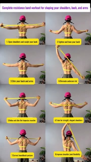 #Resistance Band Training Reel by @thehealingenergyoftaichi - 🔥 8 Moves with Resistance Band = Beautiful Shoulders + Slim Back + Toned Arms 💪✨

✅ Open shoulders
✅ Burn underarm fat
✅ Fix hunchback
✅ Flex your s