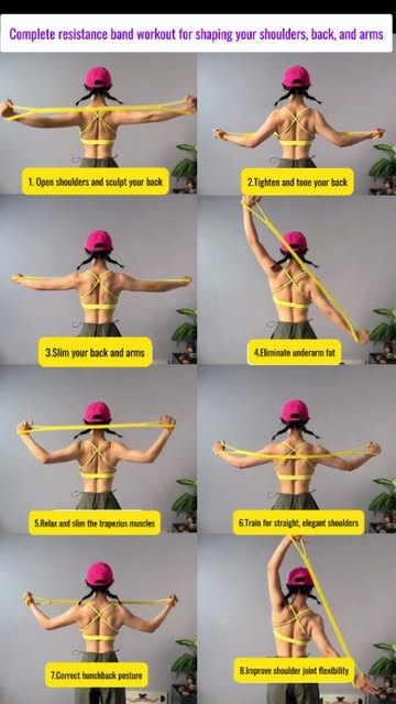 #Resistance Band Training Reel by @thehealingenergyoftaichi - 🔥 8 Moves with Resistance Band = Beautiful Shoulders + Slim Back + Toned Arms 💪✨
✅ Open shoulders
✅ Burn underarm fat
✅ Fix hunchback
✅ Flex your s