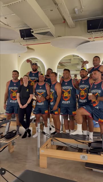#Reformerpilates Reel by @gymnation_me (verified account) - Team Gymnation rugby players trying reformer Pilates for the first time… and let's just say the reformer won 😭💀
They thought it would be "light str