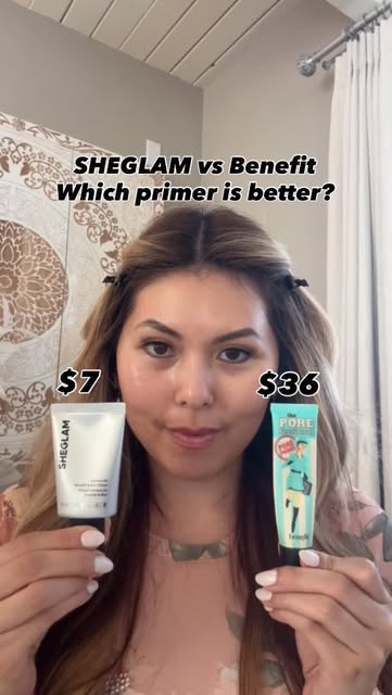 #Bloggerfashion Reel by @lycheestyle (verified account) - Blur Challenge Time! I tried out the @sheglam_official Camera On Smooth & Blur Primer and compared it with a pricier, well-known cult favorite… and th