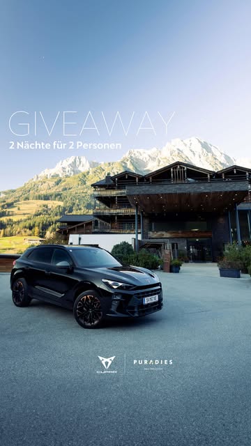 #Cupratribe Reel by @cupra_at (verified account) - Win your escape. Gemeinsam mit dem @puradies_leogang verlosen wir 1×2 Übernachtungen für 2 Personen. An- & Abreise im CUPRA inklusive.
Wie du teilneh