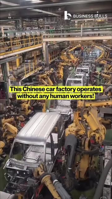#Autonomousvehicles Reel by @businessbulls.in - Imagine factories running entirely in darkness, with no humans in sight. Robotic arms assemble, autonomous vehicles transport parts, and AI-driven qua