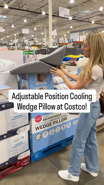 #Costco Cooling Pillow Reel by @costcohotfinds (verified account) - π§ A wedge pillow at Costco that adjusts and is cooling!