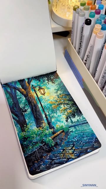 #Landscape Scenery Sketch Reel by @_sinyinnn_ - New acrylic marker painting for today! Rainy scene on a rainy day 🌧️✨
🌟Markers from Arrtx:
https://arrtx.com/?ref=artsy
(Note: This is a referral l