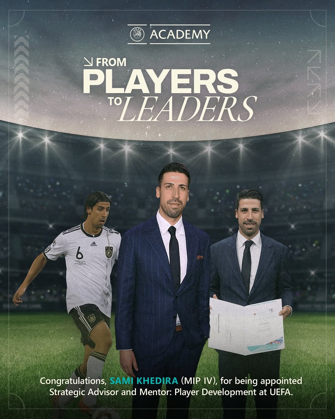 UEFA MIP 👉 UEFA colleague From UEFA Champions League winner to shaping the future of football 🏆 UEFA Executive Master for International Players alumni @sami_khedira6 now brings his experience and