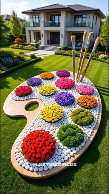 #Luxury Garden Reel by @luxtimebuilds - This Garden Looks Like a Color Palette #garden #landscape #diy