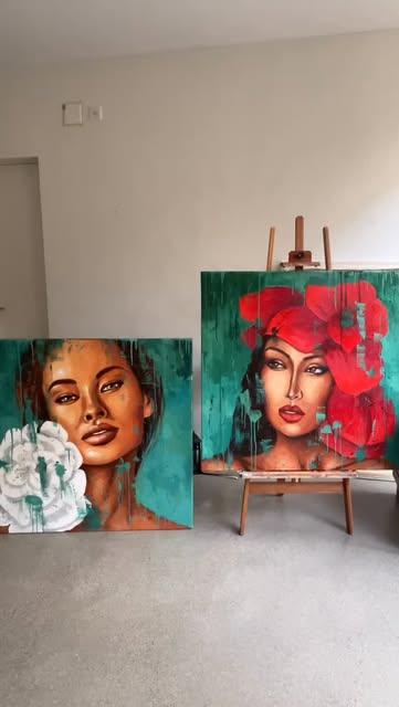 #Swissartist Reel by @annabr_art - Each artwork from the Swiss collection «Dialogue with Nature» continues the previous one. They echo each other in moods and colors , as if continuing