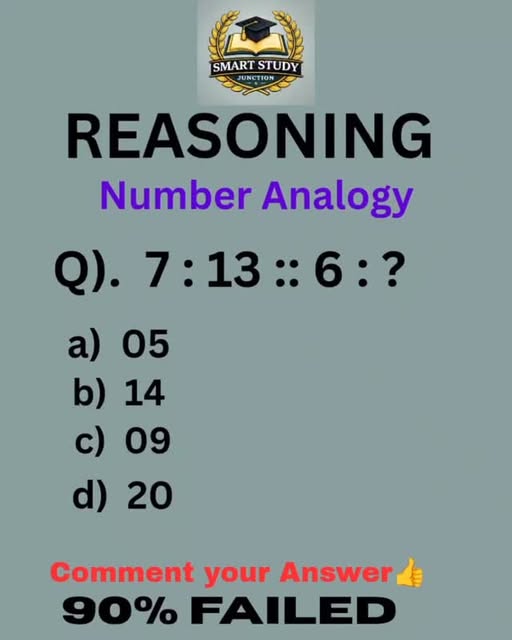 #Analogy Reel by @smartstudyjunction - Number Analogy | Reasoning Questions| #reasoning #ssccgl #ssc #rrbntpc #reels