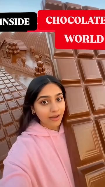 #Wanderlust Chocolate Reel by @hey.itsaarohi - Ye koi normal jagah nahi hai 😳
Yahan road, ped, pahad…
sab kuch chocolate se bana hai 🍫🔥
Pedon pe chocolate phal latak rahe hain 🤯
Neeche cho