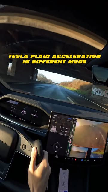 #Teslamodels Reel by @zeroimission - Tesla Model S Plaid 100-200 acceleration in different drive modes.