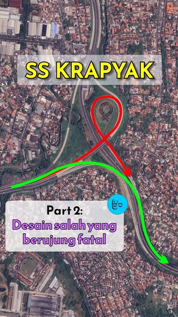 #Krapyak Reel by @itx_ - Simpang Susun Krapyak bukan sekadar lokasi kecelakaan berulang.
Kalau dibuka panduan resminya,
desain simpang ini tidak sesuai ketentuan geometri.
Mu