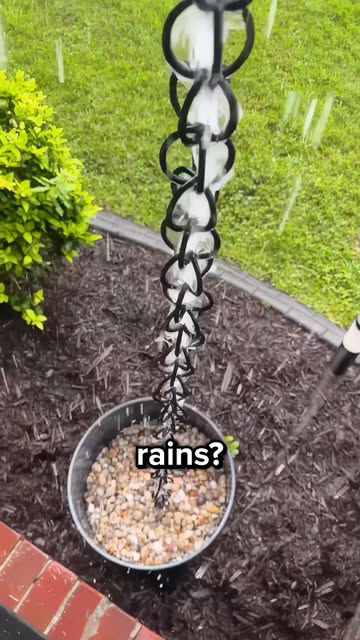 #Architecture Reel by @cliprotter - Rain chains look like a design choice, but they actually serve a practical purpose. Instead of blasting rainwater through pipes, they slow it down and