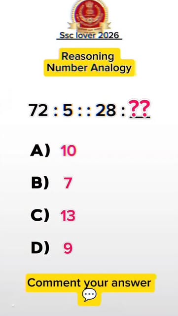 #Analogy Reel by @ssc_gd_214 - Reasoning question || Number analogy || Ssc #reasoning #ssc #shorts #viral #analogy
