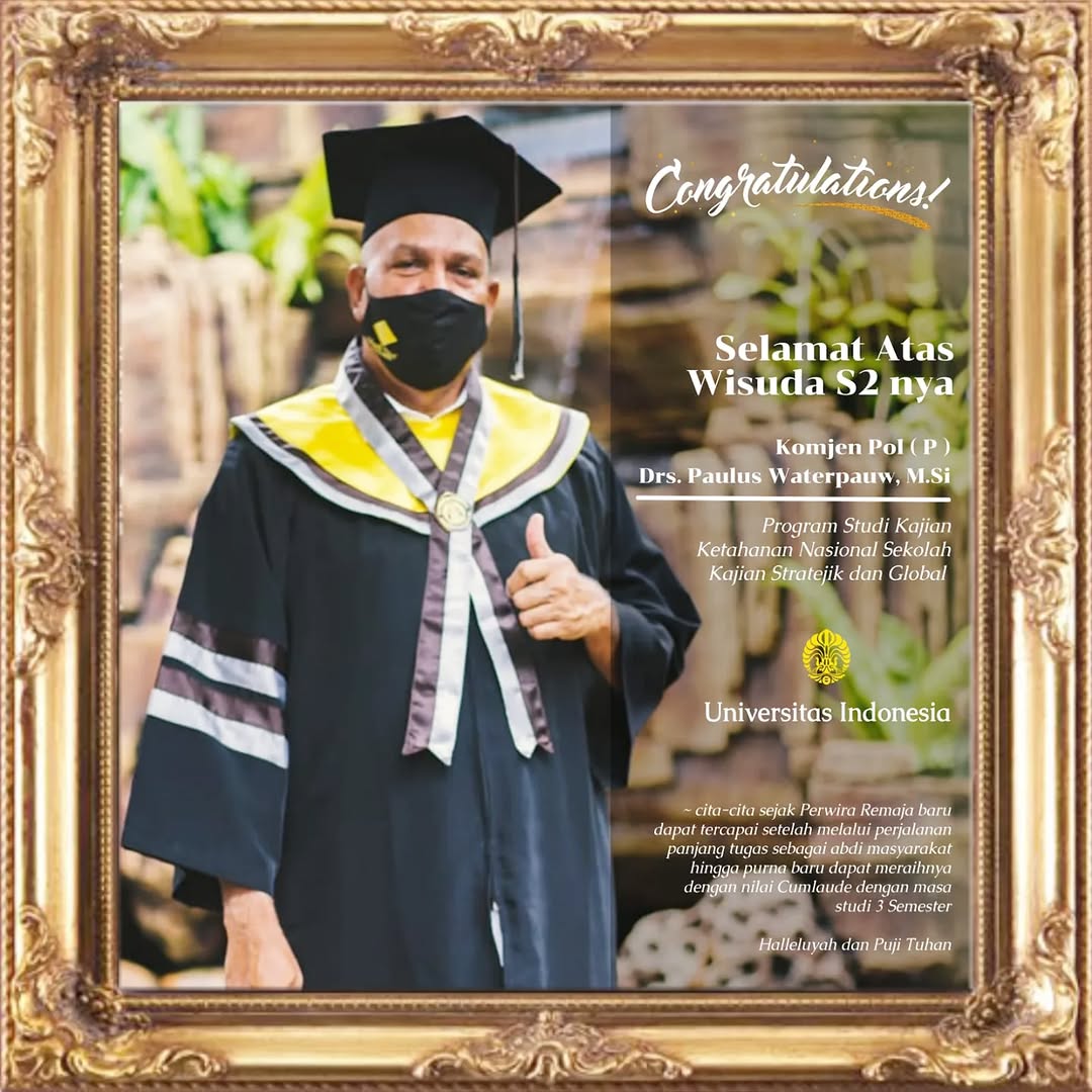 PEMIMPIN SELALU BELAJAR "Anak-anak ingat selalu rendah hati dan teruslah belajar" inilah nasehat yang selalu diberikan oleh Bapak Komjen. Pol. (P) Drs. Paulus Waterpauw, M.Si. kepada anak-anak muda ya