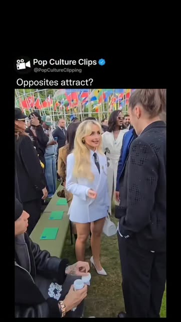 #Summer Reel by @popcultureclipping (verified account) - The front row of the Louis Vuitton Spring/Summer 2025 menswear show in Paris witnessed a truly unexpected crossover between pop star Sabrina Carpenter