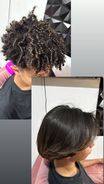 #Fioterapia Reel by @ana_soares2777 (verified account) - Antes e depois da FIOTERAPIA em cabelo crespo.☝️
.
.
.
#explorar #goldspellcosméticos #fioterapia #cabeloalisado #cabelocrespo