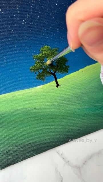 “Silent Landscape“ 13,5x18 cm 5‘×7‘ - - - - - - - - - - #paintingtutorial #easyart #paintingideas #howtopaint #canvas