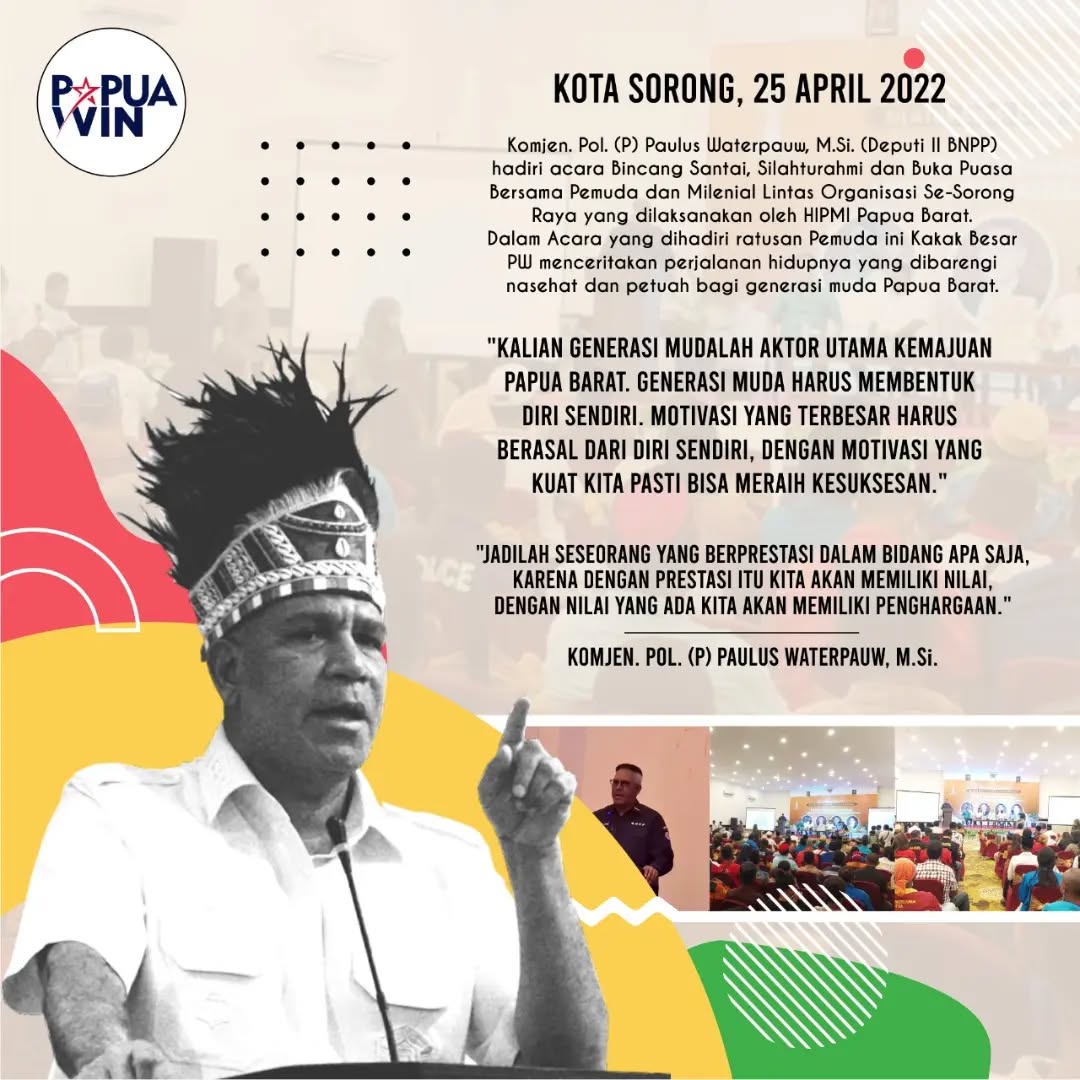 "Jadilah seseorang yang berprestasi dalam bidang apa saja, karena dengan prestasi itu kita akan memiliki nilai, dengan nilai yang ada kita akan memiliki penghargan." Nasehat dan Petuah dari Komjen. P