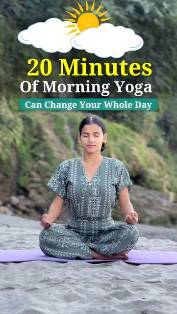 #Morning Yoga Stretches Reel by @yogtrishna_ - ✅"A mindful morning begins on the mat.
🌸Starting your day with a gentle yoga practice not only awakens the body but also cultivates focus, clarity,