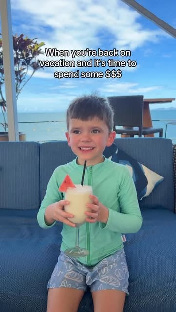 #Vacation Reel by @whereisbriggs (verified account) - Piña colada kid is back on a tropical vacation so you guys know we had to recreate our piña colada video 🍹
This time we're in Fiji! 🇫🇯 I saved al