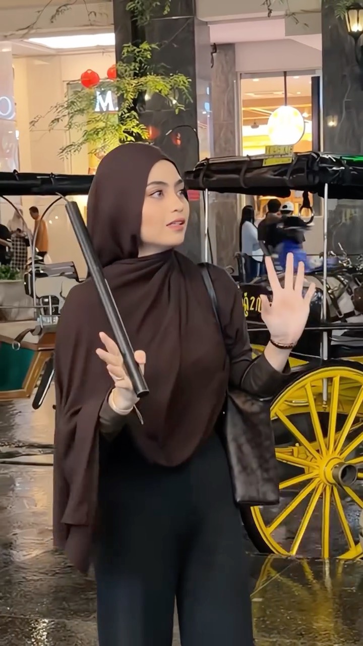 cute girl prank making shocked