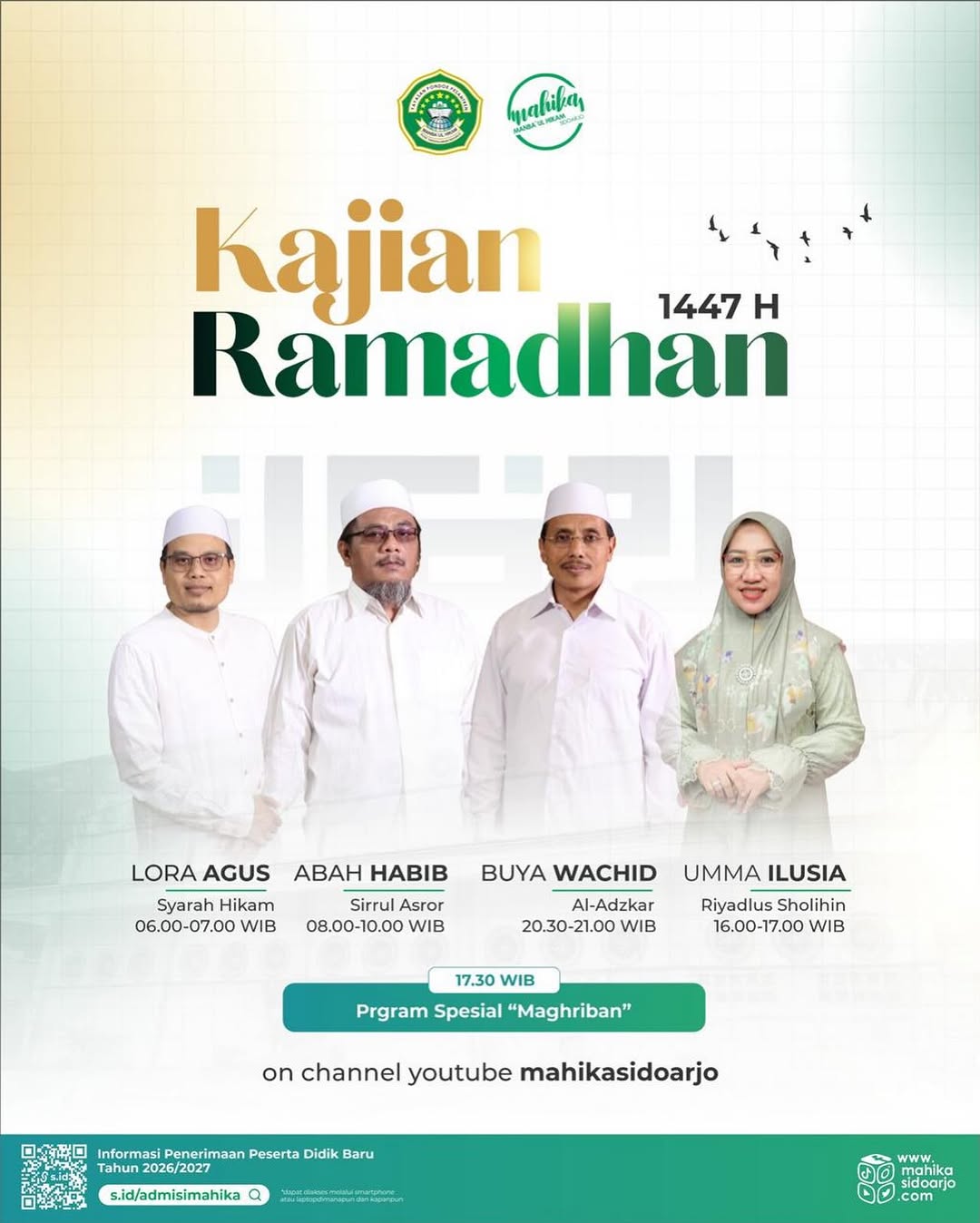Yuk ikuti pengajian ramadhan secara online di YouTube @mahikasidoarjo