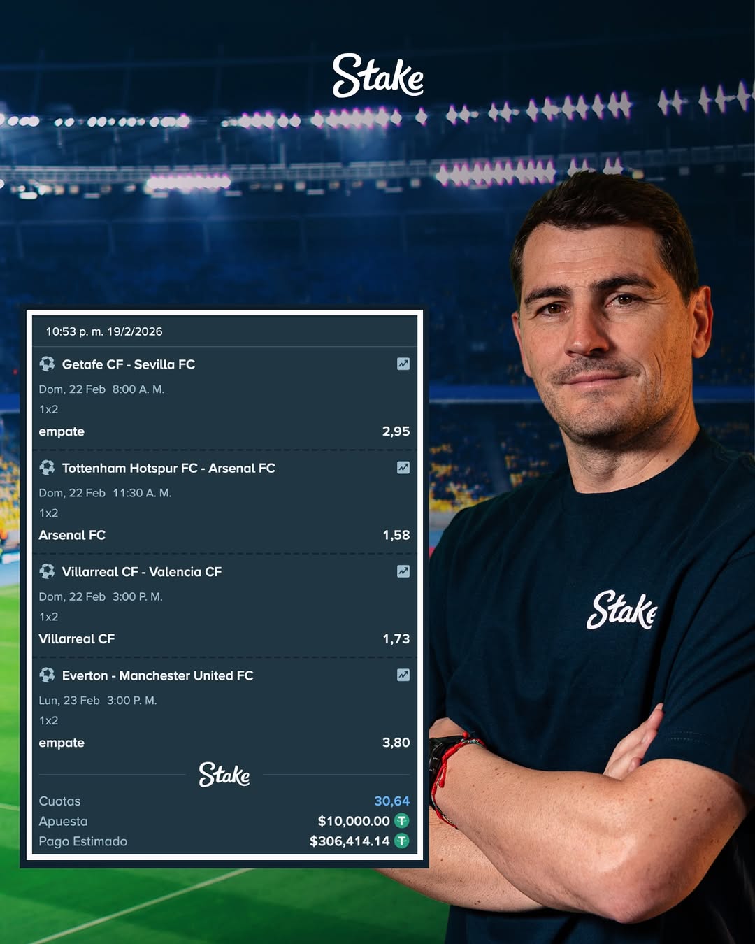 Preparados para la jornada 🧤Yo tengo lista mi combinada en stake ¿Y vosotros?