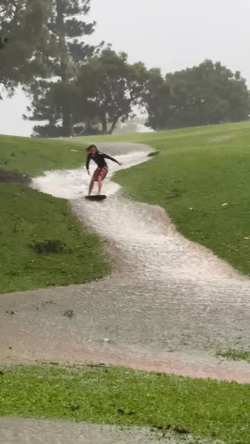 #Cool Reel by @blairconklin (verified account) - Dream spot came to life! The rains on Oahu looked pretty insane today. Cool to see some other people enjoying the slippery slopes that all the rain h