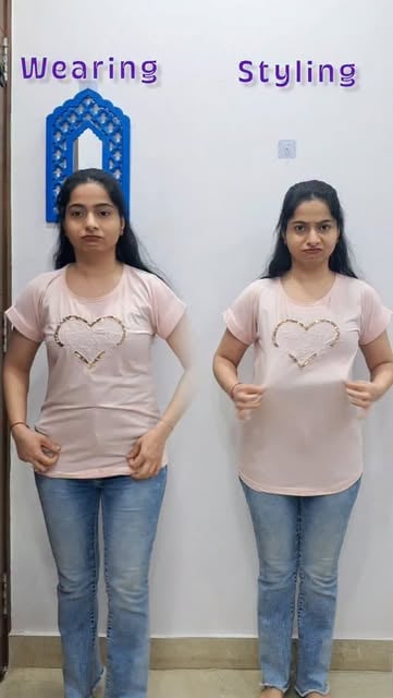 #Influencer Reel by @hdfashiondesigns - 5-Second T-Shirt Glow Up
Follow @hdfashiondesigns For more
#TshirtStyling #StylingHack #OutfitHack
#FashionReels #wearing&Styling
Fashionstyle, F