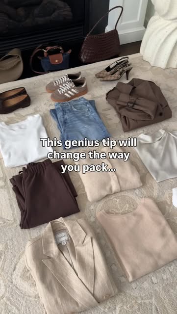 #Outfit Reel by @jeanwang (verified account) - Save for your next trip!
9 pieces, 27 outfits. Follow along @jeanwang for realistic, chic outfit ideas that make getting dressed easier! And you can