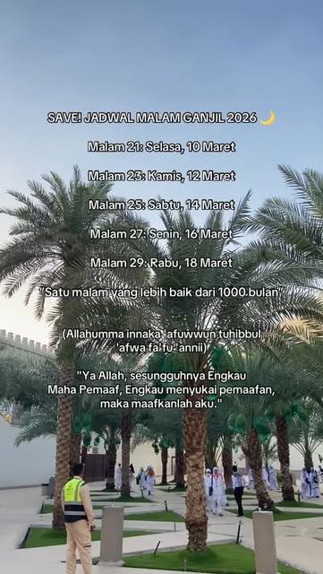 #Sekarang Malam Ganjil Atau Genap Ramadhan Reel by @radlxx - Malam-malam yang lebih baik dari seribu bulan sebentar lagi tiba ✨🌙
Jangan sampai terlewat‼️
📌Save & Share ke keluarga dan bestie kamu!
Ini jadwal