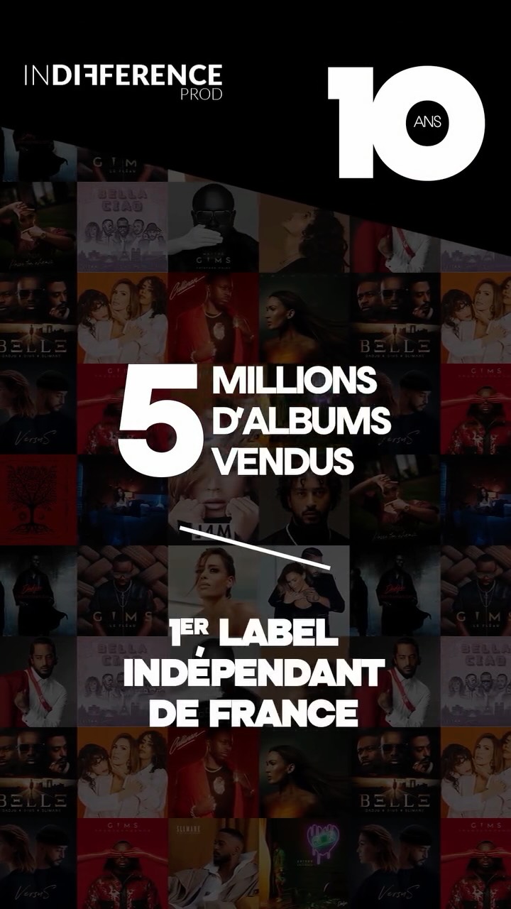 🥇 INDIFFERENCE PROD célèbre ses 10 ans et confirme son statut de 1er label indépendant de France.