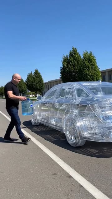 #Artificialintelligence Reel by @ai.marynyuk (verified account) - The video shows a transparent vehicle moving across the water. The clear body allows you to see the structure and mechanisms inside as it travels. I r