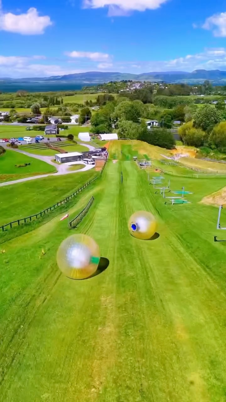 follow @georgeandcris for travel inspo 😍 Who would you ride this with?! 🎢 details 👇l 🤗 Send this to your travel buddy! 📍Rotorua New Zealand @zorb.rotorua 🐹 Did you know you can roll down a